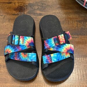 Chaco Colorful Tie-Dye Slide Sandals
